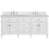 James Martin Vanities Lorelai 72" Free Standing Double Basin Hardwood Vanity Set with Eternal Jasmine Pearl Stone Composite Top, Rectangular Sinks, and FreePower Bright White