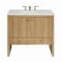 James Martin Vanities Hudson 36" Single Basin Wood Vanity Set with 3cm Lime Delight Silestone Quartz Vanity Top, Rectangular Sink, USB Port and Electrical Outlet Light Natural Oak