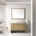 James Martin Vanities Hudson 48" Single Basin Ash Wood Vanity Set with 3 cm Arctic Fall Solid Surface Vanity Top, Rectangular Sink, USB Port and Electrical Outlet Light Natural Oak