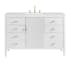 James Martin Vanities Myrrin 48" Single Basin Wood Vanity Set with 3cm Arctic Fall Solid Surface Vanity Top, Rectangular Sink and Electrical Outlet - 8" Faucet Centers Bright White