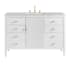 James Martin Vanities Myrrin 48" Single Basin Wood Vanity Set with 3cm Eternal Jasmine Pearl Silestone Quartz Vanity Top and Rectangular Sink - 8" Faucet Centers Bright White