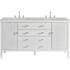 James Martin Vanities Myrrin 60" Free Standing Double Basin Poplar Wood Vanity Set with Victorian Silver Stone Composite Top, Rectangular Sinks, and FreePower Bright White