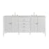 James Martin Vanities Myrrin 72" Double Basin Wood Vanity Set with 3cm Eternal Jasmine Pearl Silestone Quartz Vanity Top and Rectangular Sinks - 8" Faucet Centers Bright White