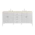 James Martin Vanities Myrrin 72" Double Basin Wood Vanity Set with 3cm Eternal Marfil Silestone Quartz Vanity Top, Rectangular Sinks and Outlet - 8" Faucet Centers Bright White