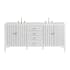 James Martin Vanities Myrrin 72" Double Basin Wood Vanity Set with 3cm Ethereal Noctis Silestone Quartz Vanity Top, Rectangular Sinks and Outlet - 8" Faucet Centers Bright White