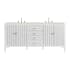 James Martin Vanities Myrrin 72" Double Basin Wood Vanity Set with 3cm Lime Delight Silestone Quartz Vanity Top, Rectangular Sinks and Electrical Outlet - 8" Faucet Centers Bright White