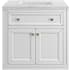 James Martin Vanities Chicago 30" Free Standing Single Basin Vanity Set with Solid Surface Top and Rectangular Sink Glossy White