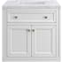 James Martin Vanities Chicago 30" Free Standing Single Basin Vanity Set with Marble Top and Rectangular Sink Glossy White