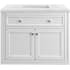 James Martin Vanities Chicago 36" Free Standing Single Basin Vanity Set with Solid Surface Top and Rectangular Sink Glossy White