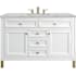 James Martin Vanities Chicago 48" Free Standing Single Basin Vanity Set with Victorian Silver® Stone Composite Top and Rectangular Sink Glossy White