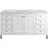 James Martin Vanities Chicago 60" Free Standing Double Basin Vanity Set with Quartz Top and Rectangular Sinks Glossy White