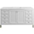 James Martin Vanities Chicago 60" Free Standing Single Basin Vanity Set with Solid Surface Top and Rectangular Sink Glossy White