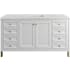 James Martin Vanities Chicago 60" Free Standing Single Basin Vanity Set with Quartz Top and Rectangular Sink Glossy White