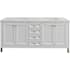 James Martin Vanities Chicago 72" Free Standing Double Basin Vanity Set with Quartz Top and Rectangular Sinks Glossy White