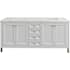 James Martin Vanities Chicago 72" Free Standing Double Basin Vanity Set with Quartz Top and Rectangular Sinks Glossy White