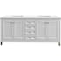 James Martin Vanities Chicago 72" Free Standing Double Basin Vanity Set with Quartz Top and Rectangular Sinks Glossy White