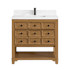 James Martin Vanities Malibu 36" Free Standing Single Basin Vanity Set with Quartz Vanity Top and Rectangular Sink Amber Birch