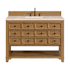 James Martin Vanities Malibu 48" Free Standing Single Basin Vanity Set with Quartz Vanity Top and Rectangular Sink Amber Birch