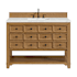 James Martin Vanities Malibu 48" Free Standing Single Basin Vanity Set with Quartz Vanity Top and Rectangular Sink Amber Birch