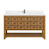 James Martin Vanities Malibu 60" Free Standing Single Basin Vanity Set with Quartz Vanity Top and Rectangular Sink Amber Birch