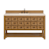 James Martin Vanities Malibu 60" Free Standing Single Basin Vanity Set with Quartz Vanity Top and Rectangular Sink Amber Birch