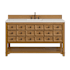 James Martin Vanities Malibu 60" Free Standing Single Basin Vanity Set with Quartz Vanity Top and Rectangular Sink Amber Birch