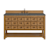 James Martin Vanities Malibu 60" Free Standing Single Basin Vanity Set with Quartz Vanity Top and Rectangular Sink Amber Birch