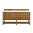 James Martin Vanities Malibu 72" Free Standing Double Basin Vanity Set with Quartz Vanity Top and Rectangular Sinks Amber Birch