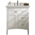 James Martin Vanities Palisades 30" Free Standing Single Basin Hardwood Vanity Set with 3 cm Ethereal Noctis Quartz Vanity Top and Rectangular Sink Bright White