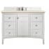 James Martin Vanities Palisades 48" Free Standing Single Basin Hardwood Vanity Set with Eternal Marfil Quartz Top Bright White
