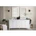 James Martin Vanities Palisades 72" Free Standing Double Vanity Set with Wood Cabinet and Carrara Marble Vanity Top Bright White