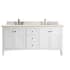 James Martin Vanities Palisades 72" Free Standing Double Basin Hardwood Vanity Set with Eternal Marfil Quartz Top Bright White