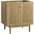 James Martin Vanities Laurent 30" Free Standing or Wall Mounted Single Basin Ash Wood Vanity Cabinet Only with USB Port and Electrical Outlet Light Natural Oak