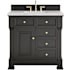James Martin Vanities Brookfield 36" Free Standing Single Basin Vanity Set with Quartz Top and Rectangular Sink Black Onyx