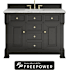 James Martin Vanities Brookfield 48" Free Standing Single Basin Poplar Wood Vanity Set with Eternal Jasmine Pearl Silestone Top, Rectangular Sink, and Matching Mirror Black Onyx