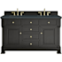 James Martin Vanities Brookfield 60" Free Standing Double Basin Vanity Set with Quartz Top and Rectangular Sinks Black Onyx