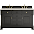 James Martin Vanities Brookfield 60" Free Standing Double Basin Vanity Set with Quartz Top and Rectangular Sinks Black Onyx