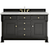 James Martin Vanities Brookfield 60" Free Standing Single Basin Vanity Set with Quartz Top and Rectangular Sink Black Onyx