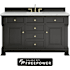 James Martin Vanities Brookfield 60" Free Standing Single Basin Poplar Wood Vanity Set with Ethereal Noctis Silestone Top, Rectangular Sink, and Matching Mirror Black Onyx