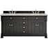 James Martin Vanities Brookfield 72" Free Standing Double Basin Vanity Set with Quartz Top and Rectangular Sinks Black Onyx