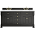 James Martin Vanities Brookfield 72" Free Standing Double Basin Vanity Set with Quartz Top and Rectangular Sinks Black Onyx