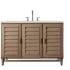 James Martin Vanities Portland 48" Free Standing Single Basin Hardwood Vanity Set with 3 cm Ethereal Noctis Quartz Vanity Top, Rectangular Sink, USB Port and Electrical Outlet Whitewashed Walnut