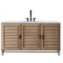 James Martin Vanities Portland 60" Free Standing Single Basin Vanity Set with Wood Cabinet and Carrara Marble Vanity Top Whitewashed Walnut