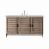 James Martin Vanities Portland 60" Single Basin Wood Vanity Set with 3cm Lime Delight Silestone Quartz Vanity Top, Rectangular Sink, USB Port and Electrical Outlet Whitewashed Walnut