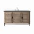 James Martin Vanities Portland 60" Single Basin Wood Vanity Set with 3cm Parisien Bleu Silestone Quartz Vanity Top, Rectangular Sink, USB Port and Electrical Outlet Whitewashed Walnut