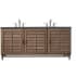 James Martin Vanities Portland 72" Free Standing Double Basin Vanity Set with Birch and Poplar Cabinet, and Charcoal Soapstone Quartz Vanity Top Whitewashed Walnut