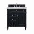 James Martin Vanities Brittany 30" Single Basin Poplar Wood Vanity Set with 3cm Lime Delight Silestone Quartz Vanity Top and Rectangular Sink Black Onyx