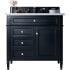 James Martin Vanities Brittany 36" Single Basin Poplar Wood Vanity Set with 3 cm Arctic Fall Solid Surface Vanity Top and Rectangular Sink Black Onyx