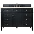 James Martin Vanities Brittany 48" Single Basin Poplar Wood Vanity Set with 3 cm Eternal Marfil Quartz Vanity Top and Rectangular Sink Black Onyx