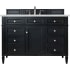 James Martin Vanities Brittany 48" Single Basin Poplar Wood Vanity Set with 3 cm Ethereal Noctis Quartz Vanity Top and Rectangular Sink Black Onyx
